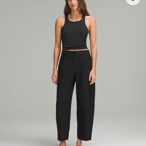 Lululemon Black Ribbed Racerback Crop Tank Top - Women